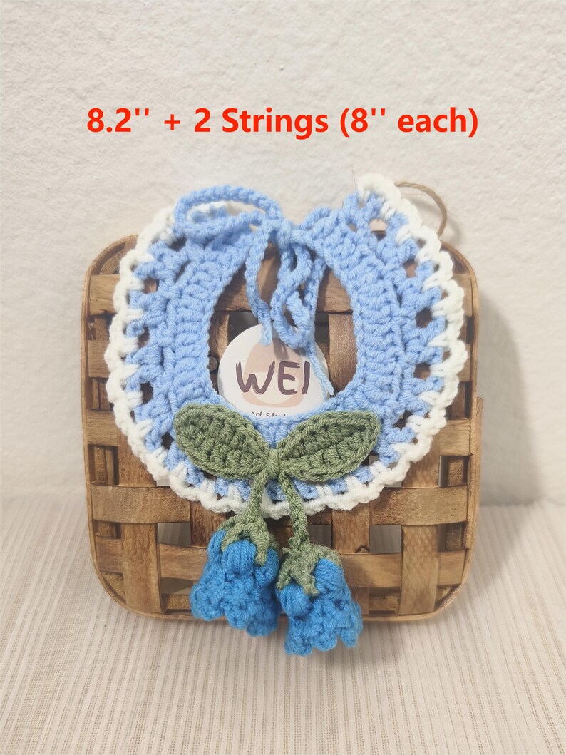 Cute Crochet LILY of the VALLEY Pet Collar, TULIPS Cat Neckwear, Dog