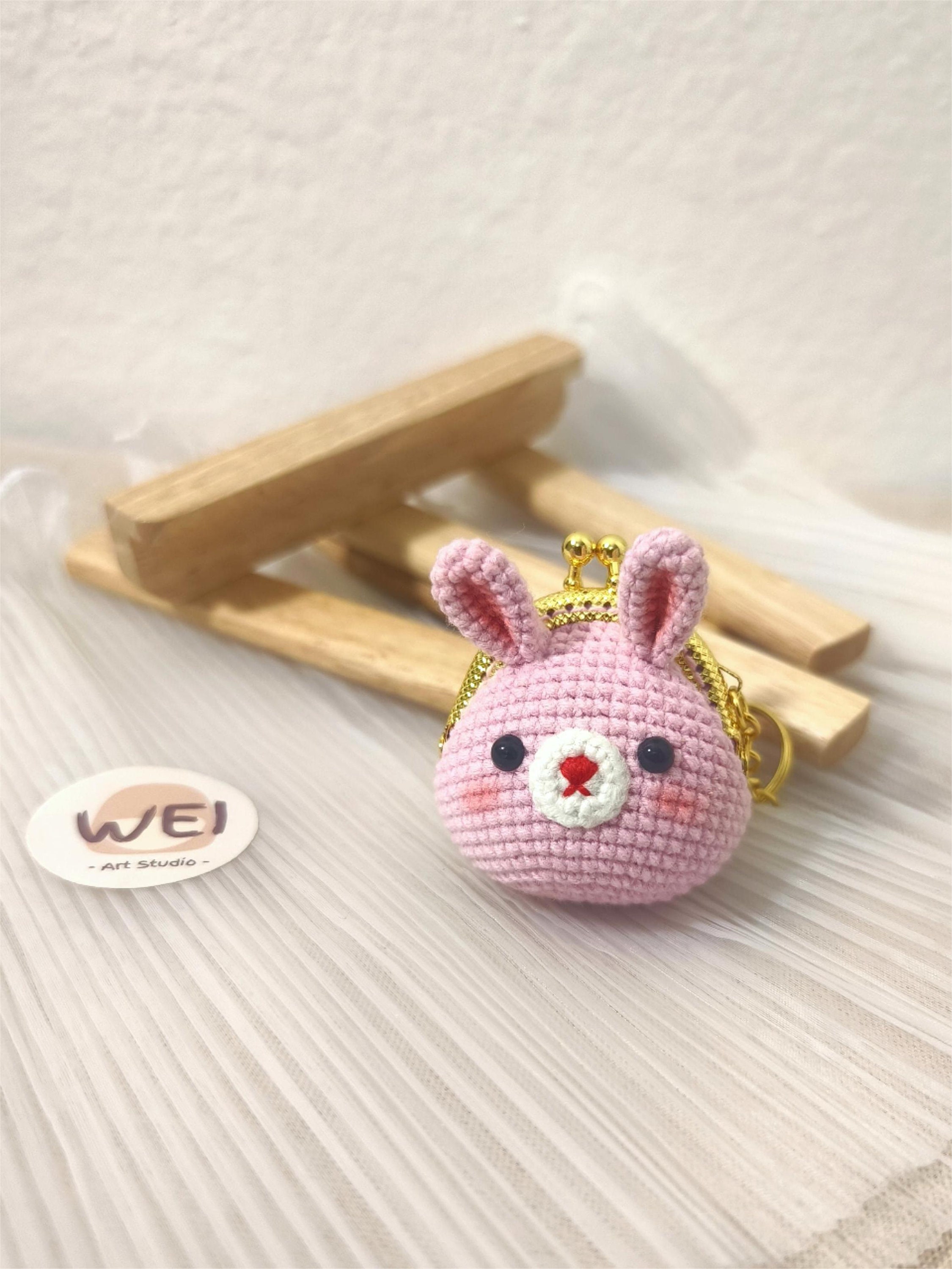 Crochet Kisslock ANIMAL Coin Purse Keychain, KISS LOCK Pouch