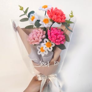 Pipe cleaner CARNATION flower, Mother&#39;s Day Gift for Mother, Forever flower from pipe cleaner, Everlasting flower, Gift for teacher, Bouquet