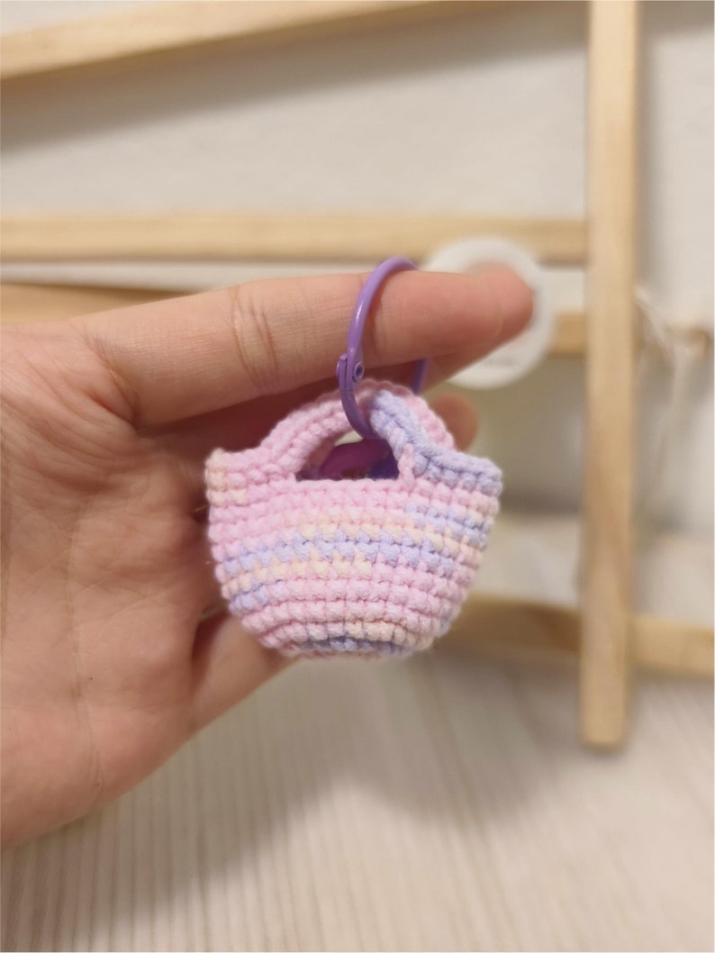 Crochet Mini Bag Keychain Charm, Amigurumi Tote Bag Keychain, Special ...