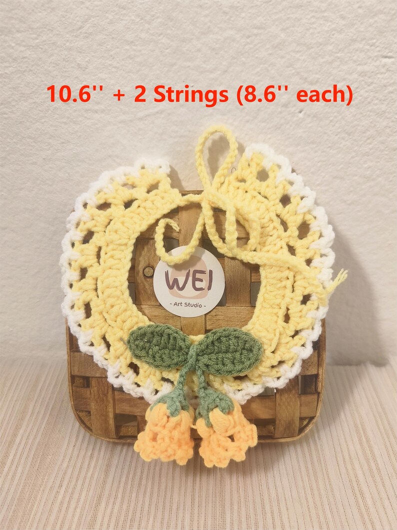 Cute Crochet LILY of the VALLEY Pet Collar, TULIPS Cat Neckwear, Dog