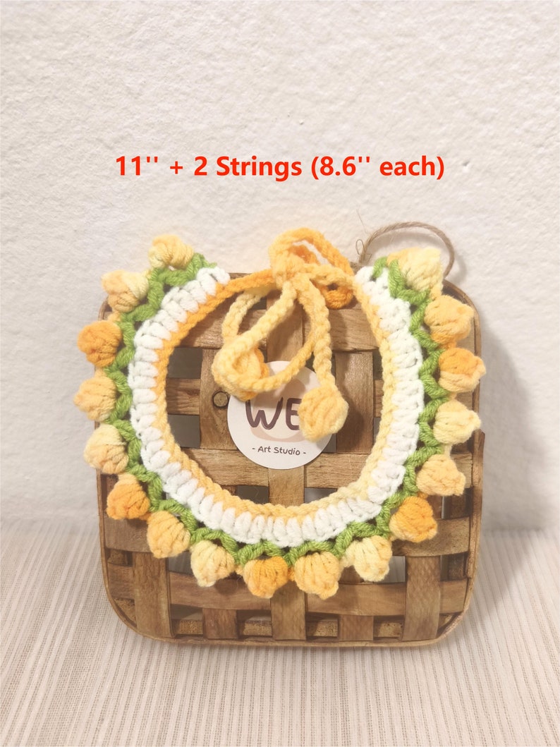 Cute Crochet LILY of the VALLEY Pet Collar, TULIPS Cat Neckwear, Dog