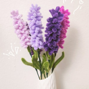 Pipe cleaner flower,LAVENDER, Forever flowers from pipe cleaners,everlasting flower,gift,bouquet,floral arrangements,great home decor Customize Color