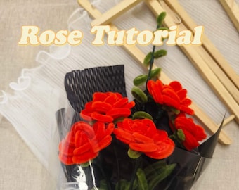 Tutorial de rosas com limpadores de cachimbo, flor eterna, rosas feitas à mão, tutorial em vídeo, faça você mesmo, rosas de limpador de cachimbo, presente para ela, criação artesanal