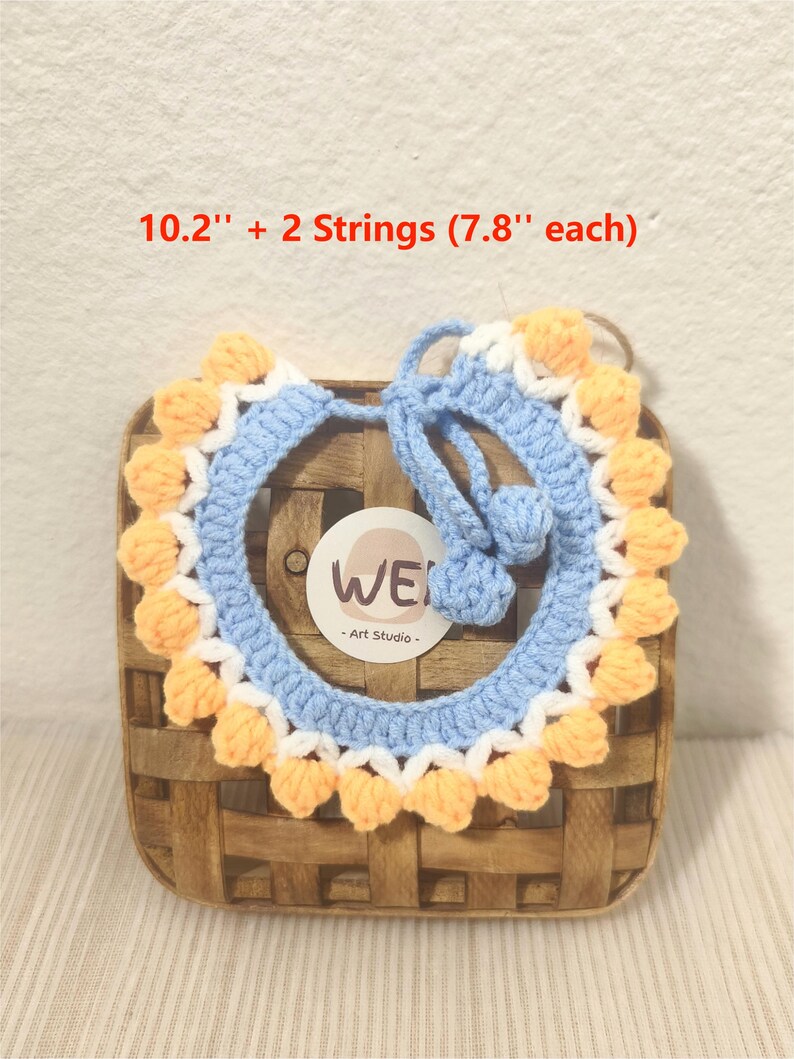 Cute Crochet LILY of the VALLEY Pet Collar, TULIPS Cat Neckwear, Dog