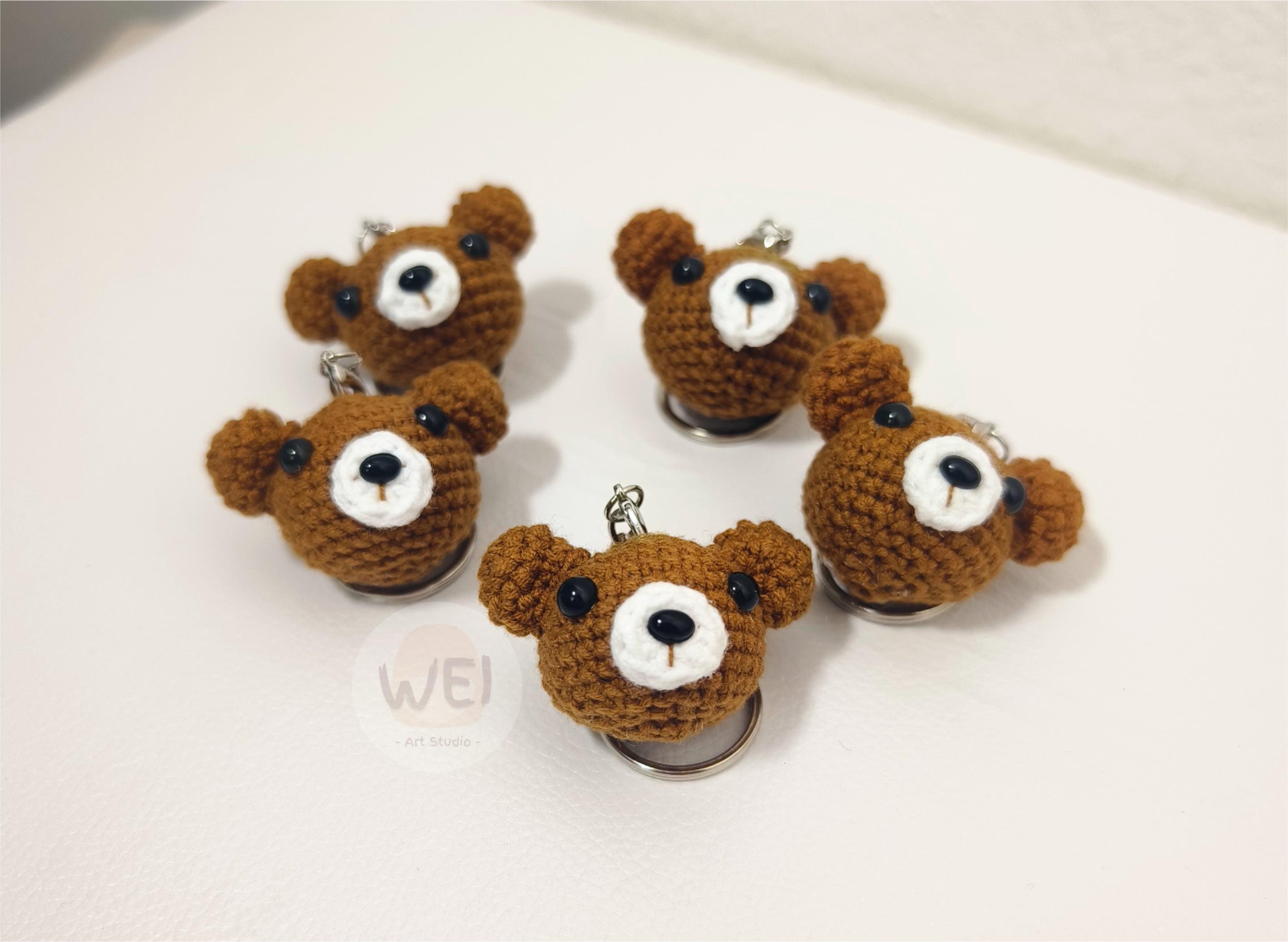 Walopola Ours Au Crochet – Peluche Miniature 9 Cm – Fait Main – Cadeau Cœur