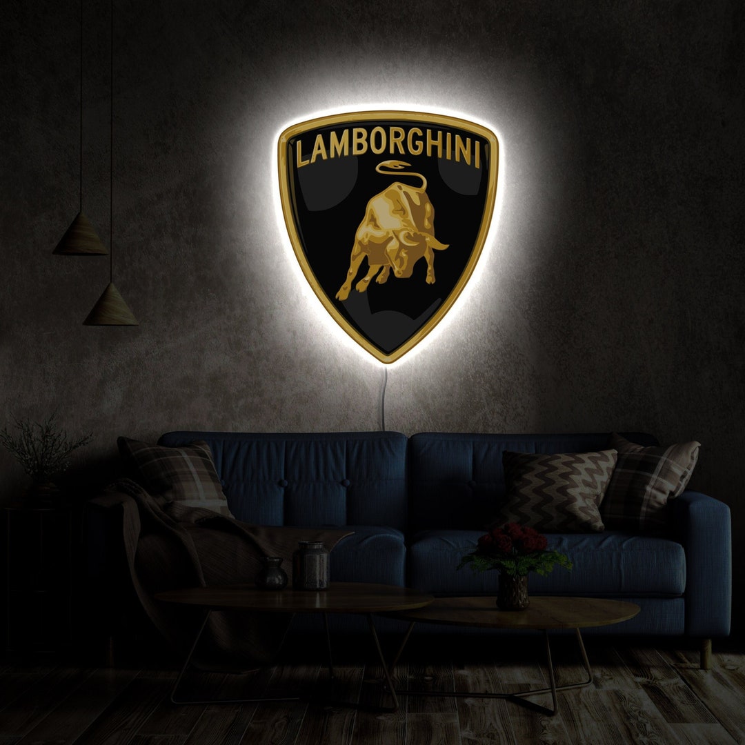 Lamborghini Logo Light Lamborghini Led Sign Lamborghini - Etsy