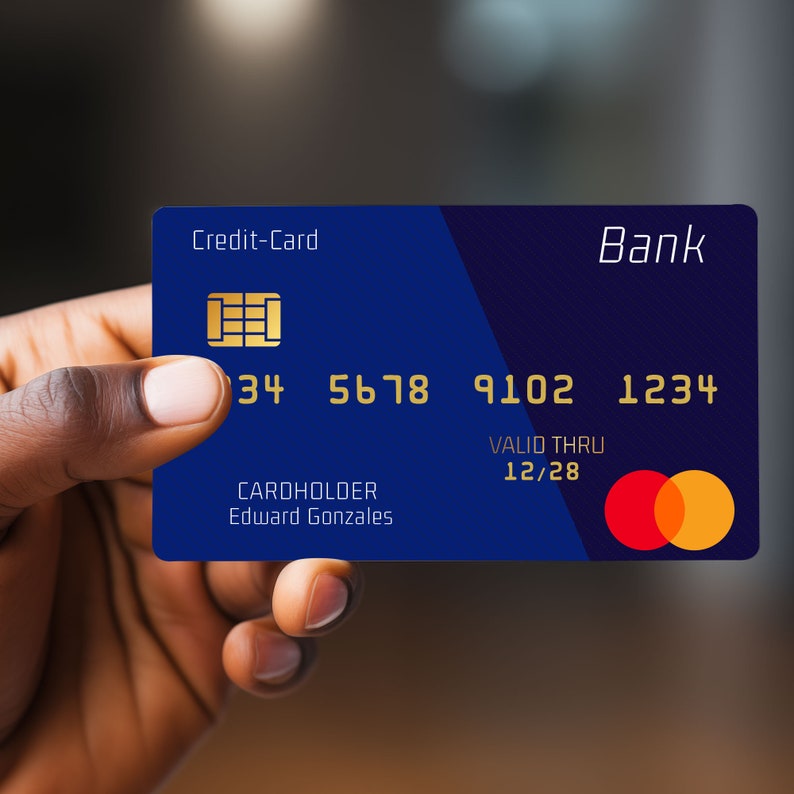Customize your credit card template vector payment card etsy