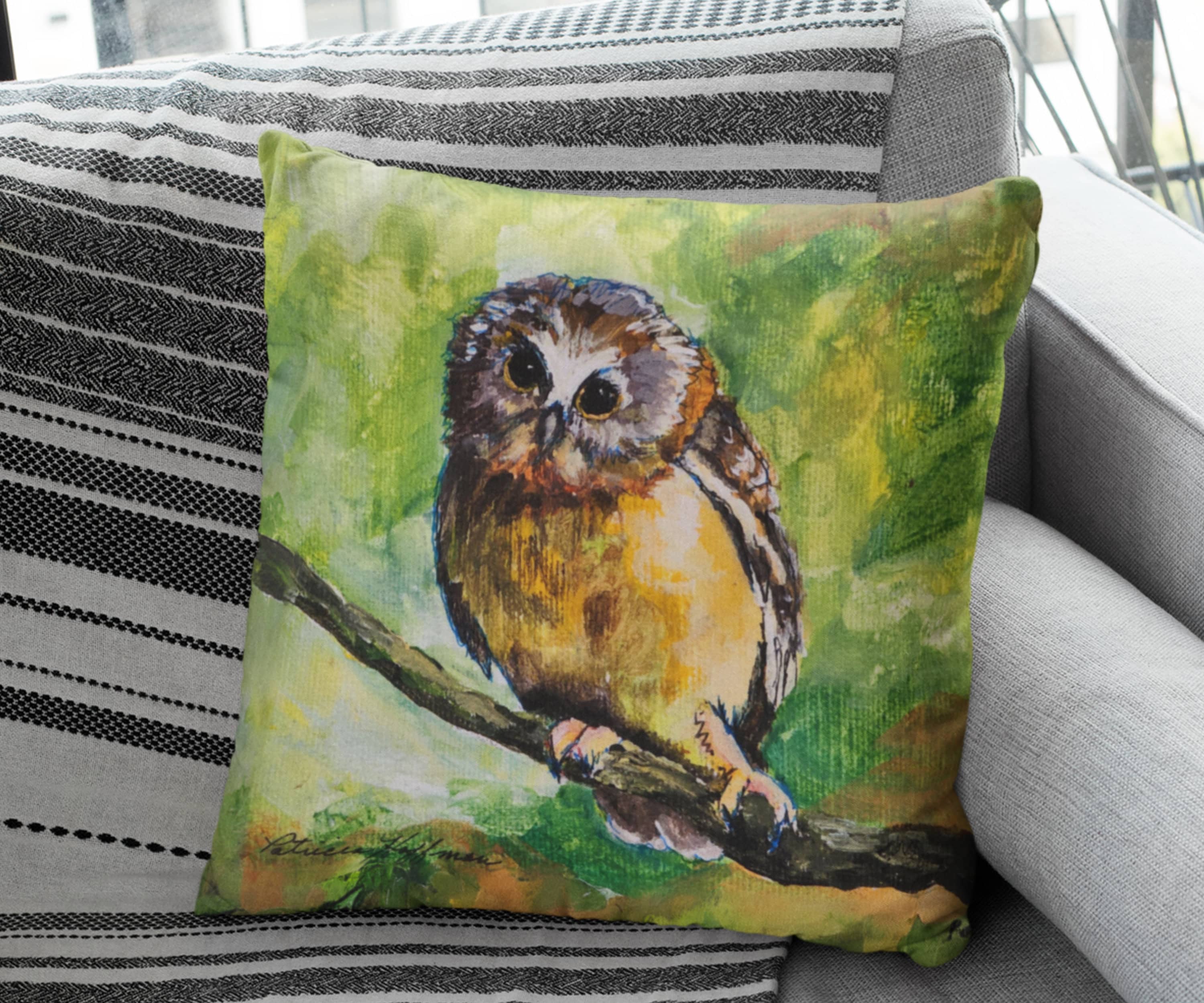 Owl Pillow - Faux Suede Square Pillow