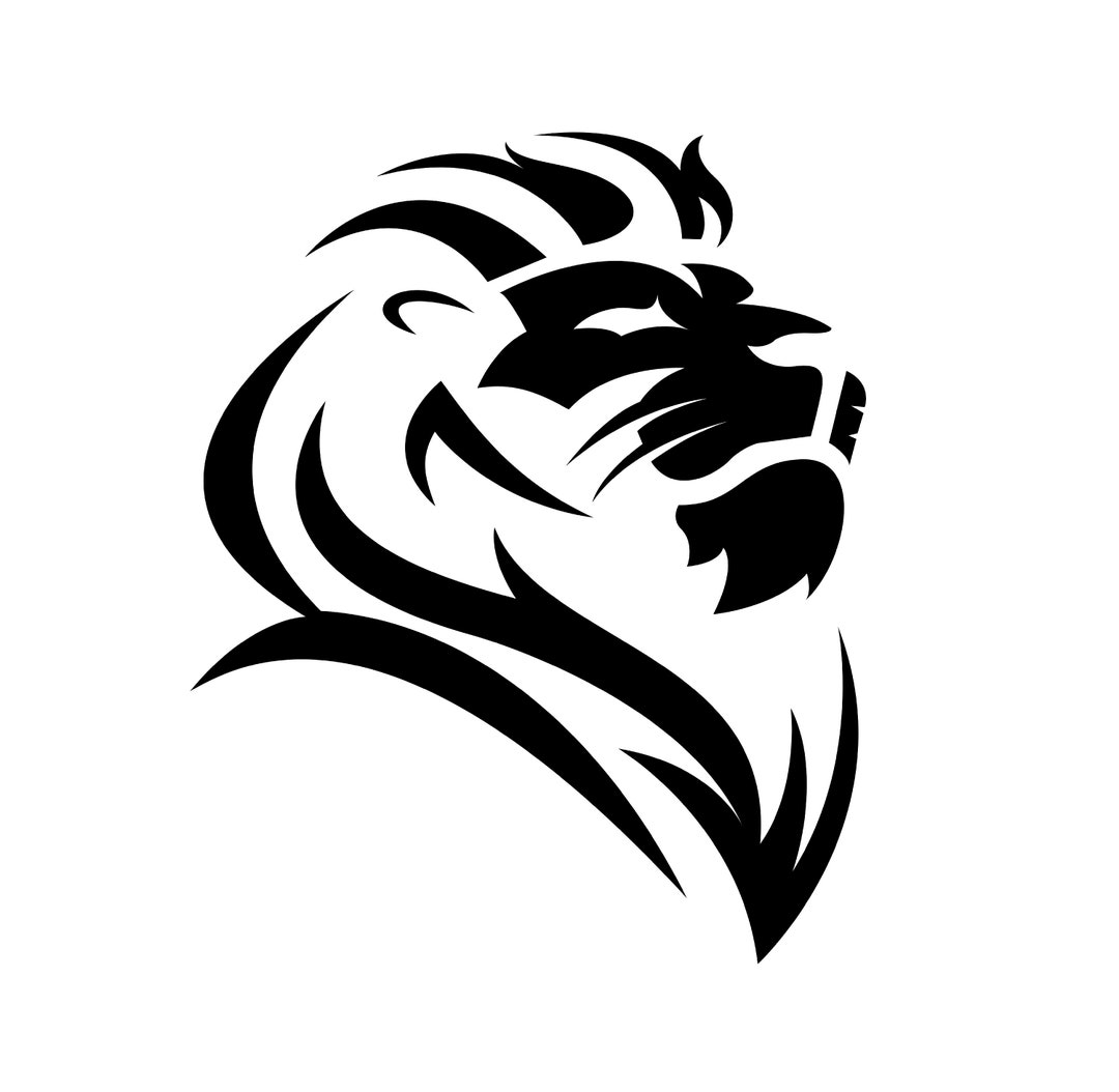 Lion Silhouette | Animal Graphic Art | Black and White Instant Digital ...