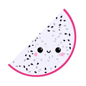 Fruit du dragon joyeux | Fruits mignons | Clipart de dessin animé | Téléchargement numérique | PNG, JPG, SVG, EPS, dxf