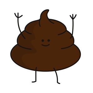 Happy Poop | Cute Emoji Cartoon Clipart | Digital Download | PNG, JPG, SVG, eps, dxf
