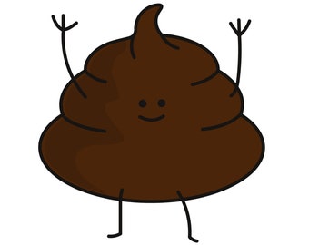 Happy Poop Emoji Clipart | Cartoon Graphic (Digital Download)