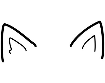 Cat & Dog Ears Clipart, Black and White Animal Ears (Digital Download)