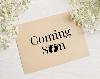 Coming Soon Baby Reveal | 10 Instant Digital Downloads | Black & White