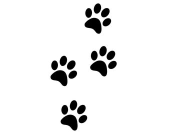 Paw Prints | Puppy Dog Graphic Art | Black and White Instant Digital Download | PNG, JPG, SVG, eps, dxf