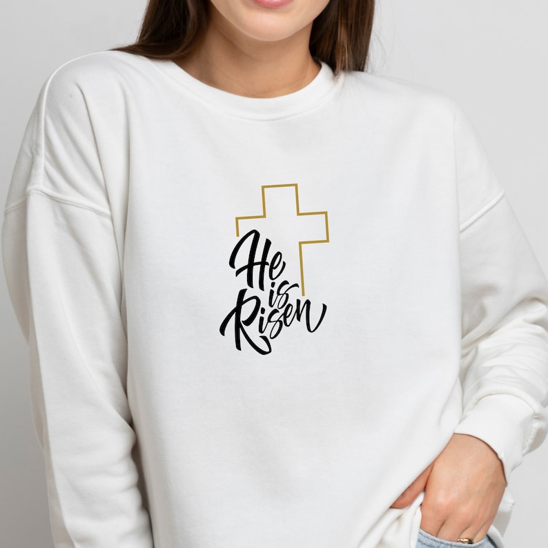 He is Risen | Jesus Christ Easter Graphic Art | Black and White Instant ...