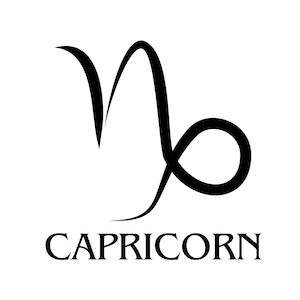 Capricorn Zodiac Sign Instant Downloads in Black & White PNG, JPG, SVG ...