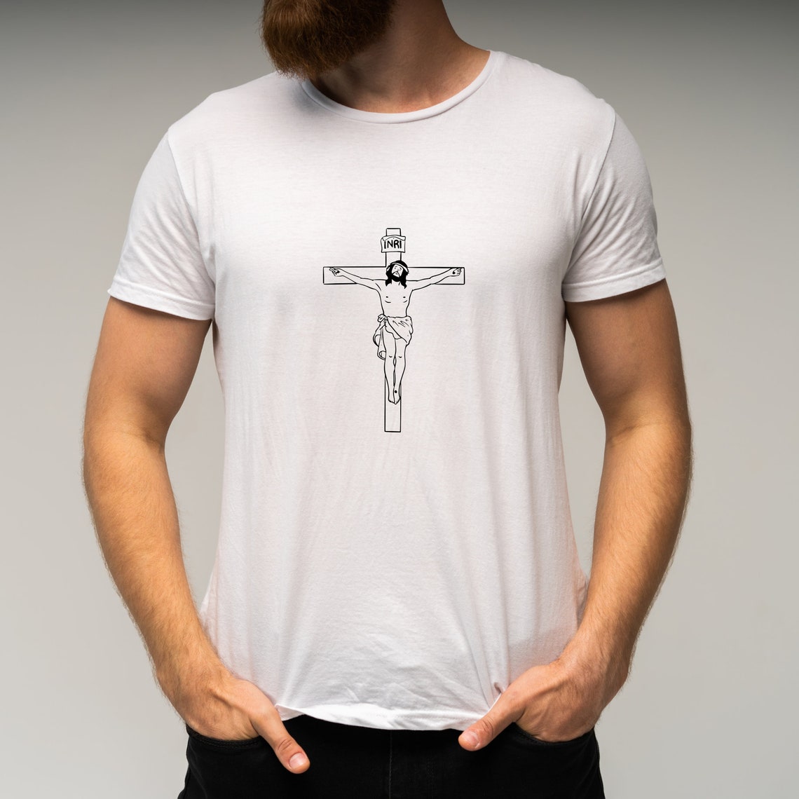 Jesus Crucifixion | Christ on Cross Simple Design | Black & White ...