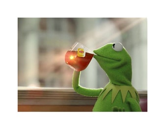 Kermit Tea Meme | Spill the Tea Funny Clipart | Digital Download | PNG, JPG, SVG, eps, dxf