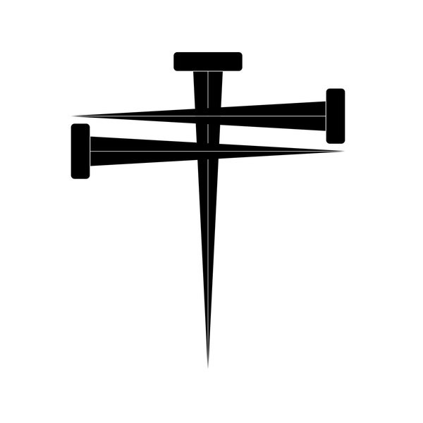 Cross Nails | Christian Crucifixion Design | Black & White Instant Digital Download | PNG, JPG, SVG, eps, dxf