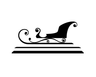 Sleigh | Christmas | Instant Downloads in Black & White | PNG, JPG, SVG, eps, dxf