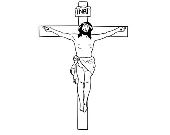 Jesus Crucifixion Art | Christ on Cross, Simple Design (Digital Download)