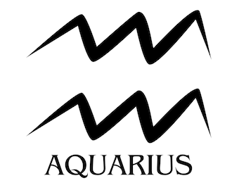 Aquarius Zodiac Sign Clipart | Black & White, SVG PNG JPG (Digital Download)