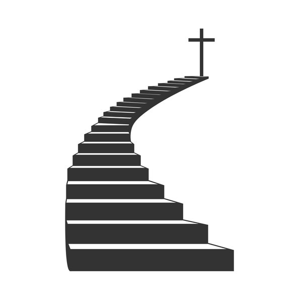 Stairway to Heaven | Christian Cross | Instant Downloads | Black & White Digital Download | PNG, JPG, SVG, eps, dxf