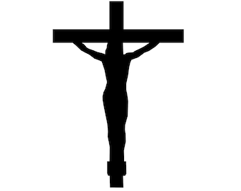 イエス・キリストの磔刑図｜白黒キリスト教デジタルダウンロード（svg