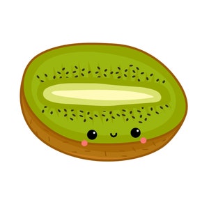 Smiling Kiwi | Cute Fruit | Cartoon Clipart | Digital Download | PNG, JPG, SVG, eps, dxf