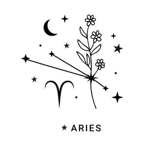 Segno zodiacale Ariete / Download istantanei in bianco e nero / PNG, JPG, SVG, eps, dxf / Download digitale