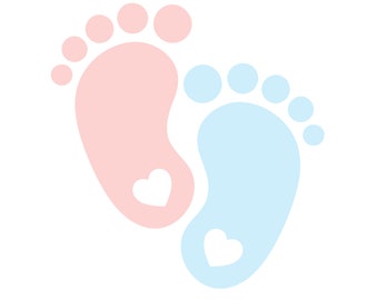 Blue & Pink Baby Footprints | Instant Downloads | SVG, PNG, JPG, eps, dxf