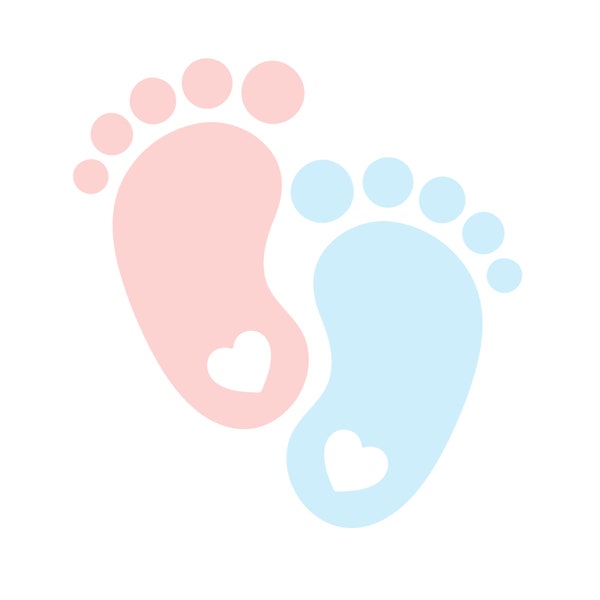 Blue & Pink Baby Footprints | Instant Downloads | SVG, PNG, JPG, eps, dxf