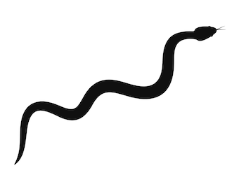 Silueta de serpiente para imprimir / Arte de reptil en blanco y negro (Descarga digital)