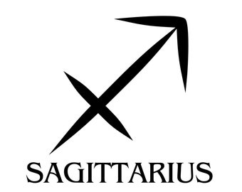 Sagittarius Zodiac Sign Clipart | Black & White (svg, png, eps, dxf, jpg)