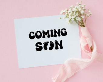 Coming Soon Baby Announcement | 10 Instant Downloads in Black & White