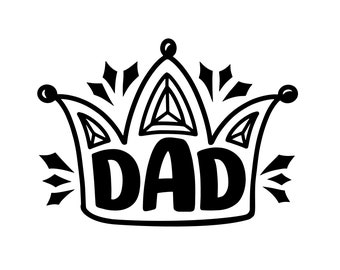 Dad Crown Art | Father's Day Black and White Design (Digital Download)