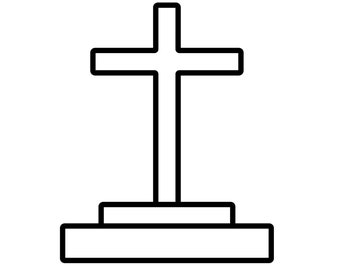 Christian Cross on Platform | Black and White (svg, png, jpg, eps, dxf) Digital Download
