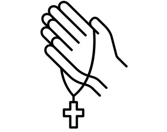 Praying Hands with Cross | Christian Art (Digital Download)