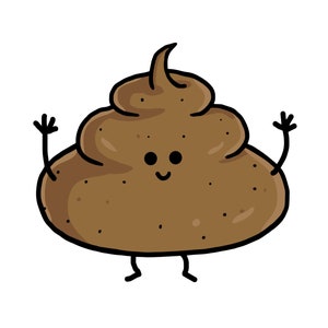 Happy Speckled Poop | Cute Emoji Cartoon Clipart | Digital Download | PNG, JPG, SVG, eps, dxf