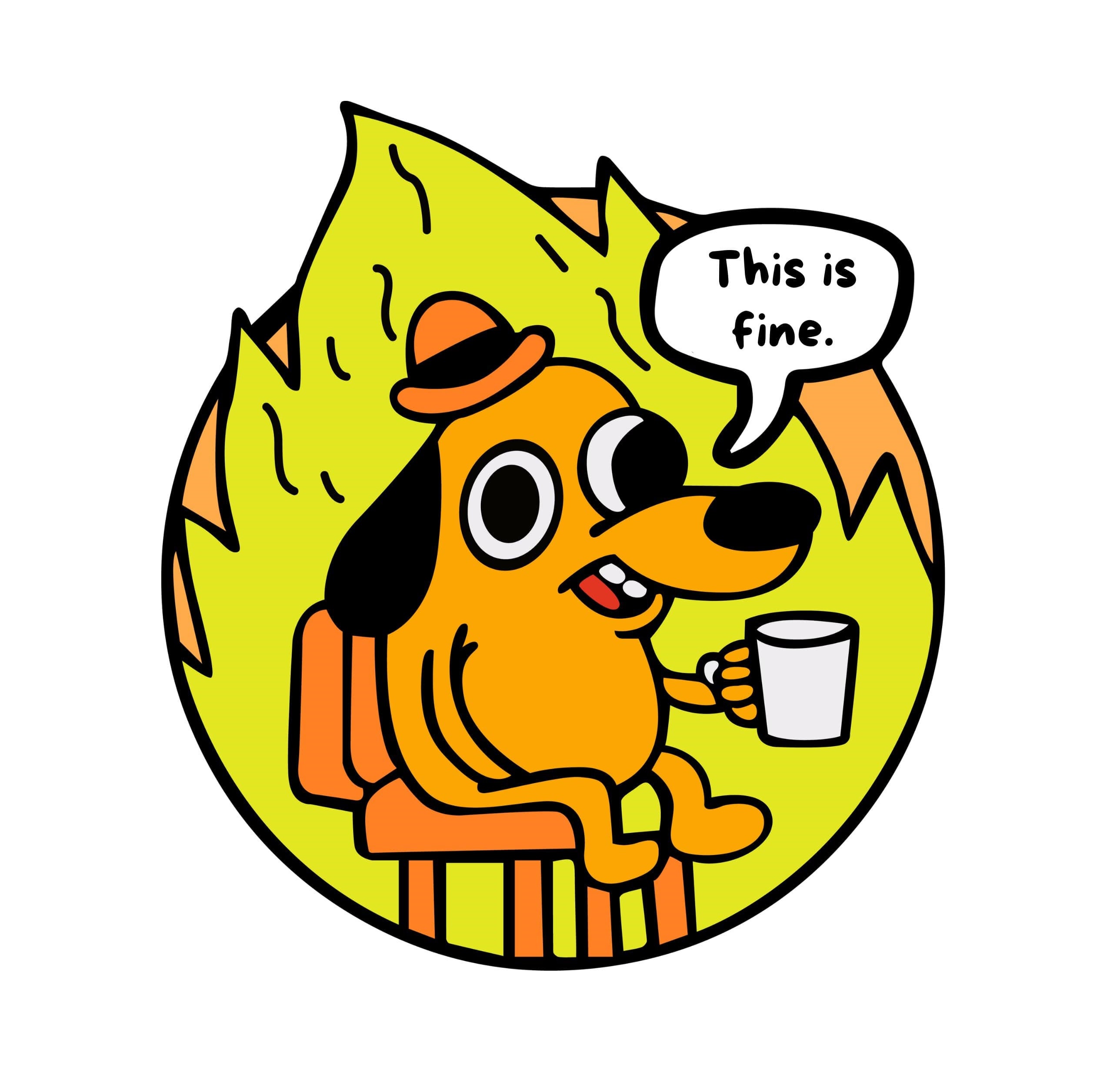 This is fine meme funny clipart digital download png jpg svg eps