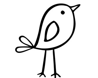 Baby Bird Nursery Art | Graphic Design | Black & White Digital Download | PNG, JPG, SVG, eps, dxf