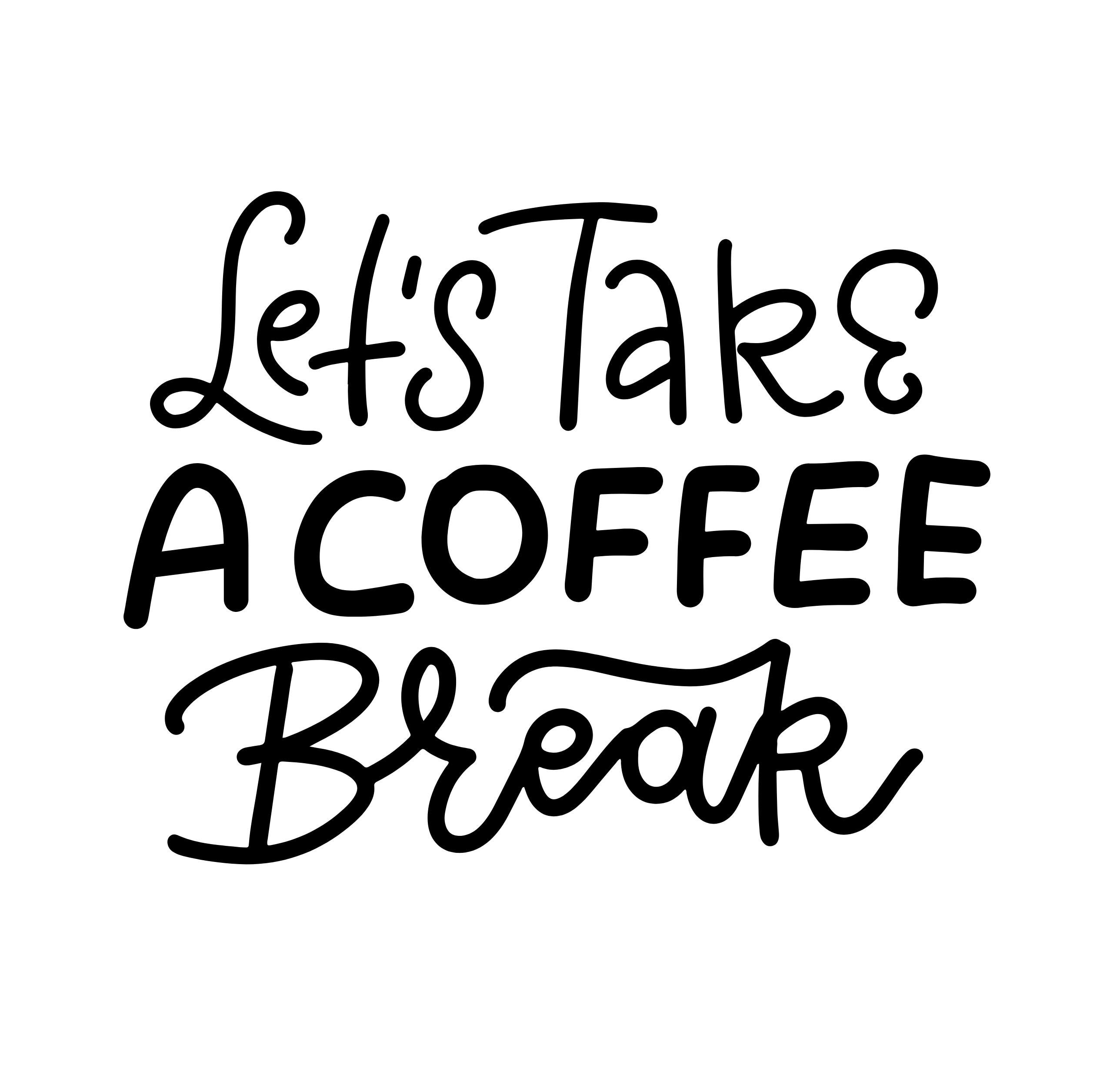 Coffee Break Funny Saying | Black & White Clipart (digital