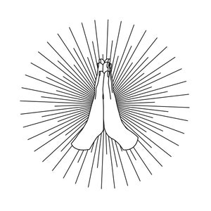 Hands in Prayer | Instant Downloads | Black & White Digital Download | PNG, JPG, SVG, eps, dxf