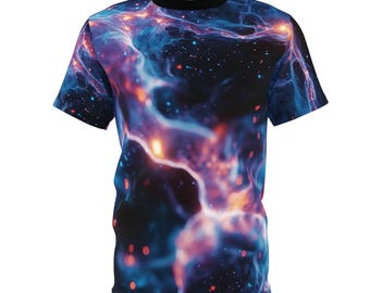 Galactic Vibes Unisex Cut & Sew Tee - Cosmic Space Design T-Shirt