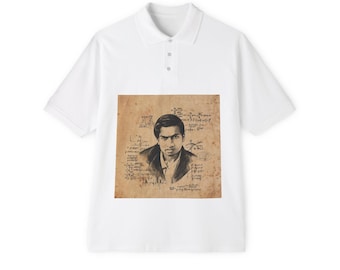 Ramanujan Sketch with Equations Men's Piqué Polo