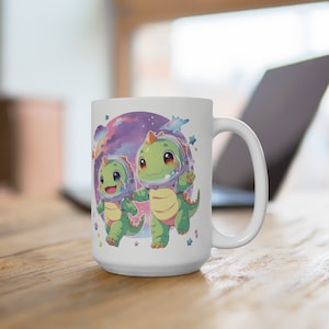 Taza Lindos astronautas dinosaurios