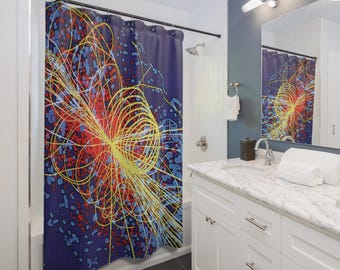 Higgs Boson Shower Curtain ~ Particle Collision Large Hadron Collider CERN Quantum Mechanics Physics Science Research