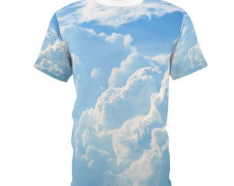 Clouds Shirt Unisex Cut & Sew Tee - Cosmic Space Design T-Shirt